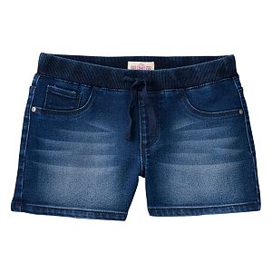 Girls 7-16 & Plus Size SO® Ribbed Waist Jean Shorts
