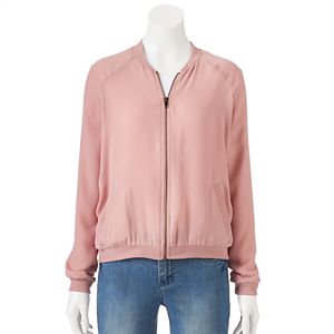 Juniors' About A Girl Solid Bomber Jacket