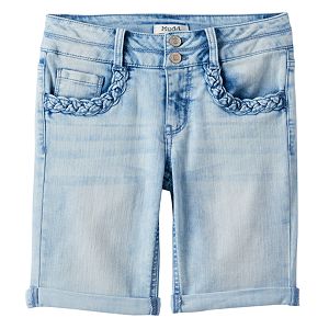 Girls 7-16 & Plus Size Mudd® Braided Pocket Bermuda Jean Shorts