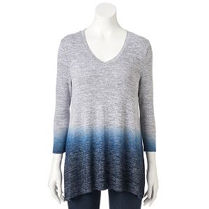 Women's SONOMA Goods for Life™ Ombre V-Neck Tunic Sweater