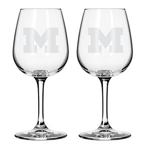 Boelter Michigan Wolverines 2-Pack Etched Wine Glasses