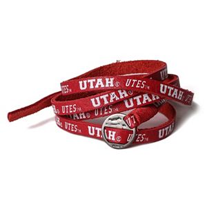 Adult Utah Utes Leather Wrap Bracelet