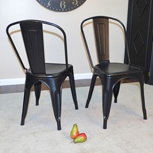 Adeline Stackable Metal Dining Chair 2-piece Set