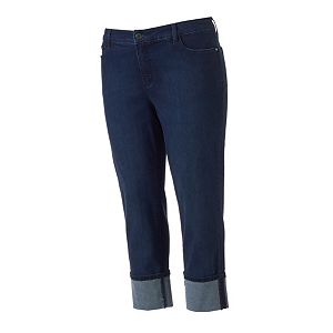 Plus Size Croft & Barrow® Cuffed Crop Jeans