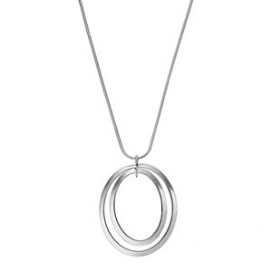 Chaps Long Double Oval Pendant Necklace
