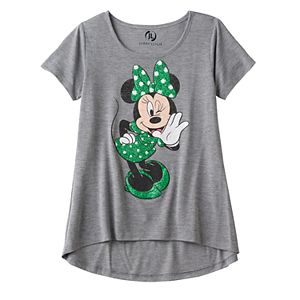 Disney's Minnie Mouse Girls 7-16 Shamrock Glitter Graphic Tee