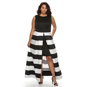 Plus Size Chaya Striped Evening Gown