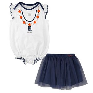 Baby Majestic Detroit Tigers Fancy Play Bodysuit & Skirt Set