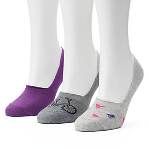 Women's SONOMA Goods for Life™ 3-pk. Bike & Bird Non-Slip Liner Socks