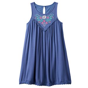 Girls 7-16 Mudd® Embroidered Gauze A-Line Dress