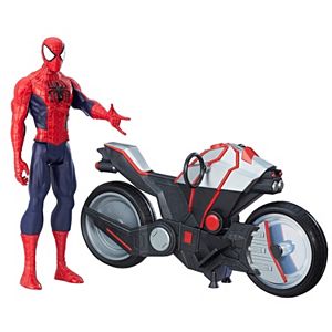 Marvel Spider-Man Titan Hero Series Spider-Man Figure with Spider Cycle Set by Hasbro!