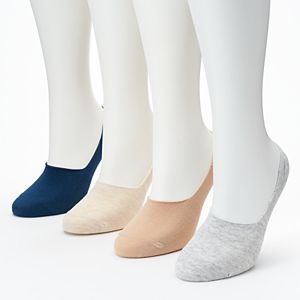Women's Keds 4-pk. Solid Combed Cotton Non-Slip Liner Socks