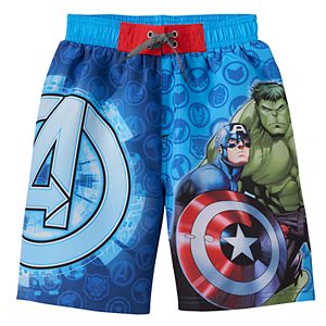 Boys 4-7 Marvel Avengers Swim Trunks!