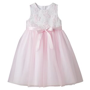 Toddler Girl Marmellata Classics Pink Embroidered Flower Bodice Dress