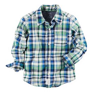 Boys 4-8 Carter's Plaid Button-Down Pocket Shirt