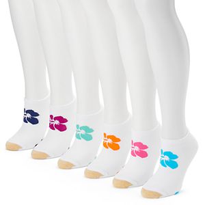 Women's GOLDTOE 6-pk. Hibiscus Flower Liner Socks