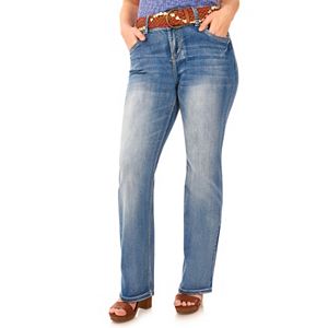 Juniors' Plus Size Wallflower Curvy Bootcut Jeans