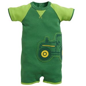Baby Boy John Deere Embroidered Tractor Romper