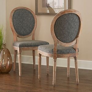 Linon Manchester Oval Back Accent Chair 2-piece Set