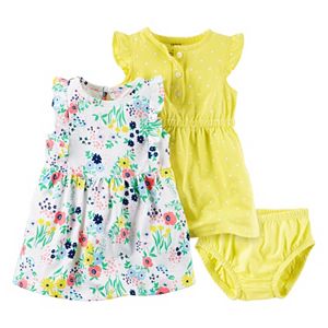 Baby Girl Carter's Polka-Dot Henley & Ruffle Dress Set