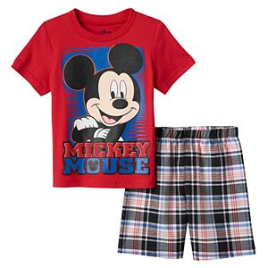 Disney's Mickey Mouse Toddler Boy Tee & Plaid Shorts Set