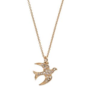 Simulated Crystal Dove Pendant Necklace