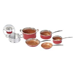 As Seen on TV 10-pc. Red Copper Cookware Set!