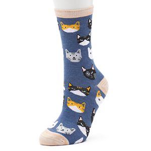 Women's Cat Crew Socks