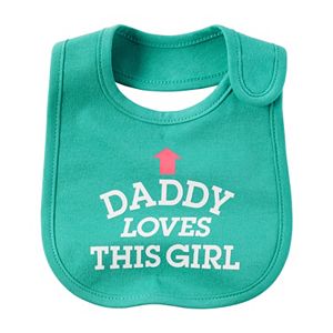 Baby Girl Carter's Family Slogan Bib