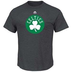 Big & Tall Majestic Boston Celtics Logo Heathered Tee