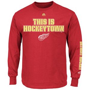 Big & Tall Majestic Detroit Red Wings Team Color Long-Sleeve Tee