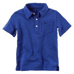 Baby Boy Carter's Short Sleeve Slubbed Solid Polo Shirt