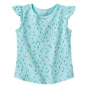 Toddler Girl Jumping Beans® Patterned Flutter Sleeve Slubbed Tee