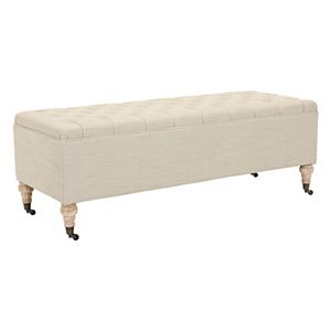 Safavieh Couture Tufted Linen Bench