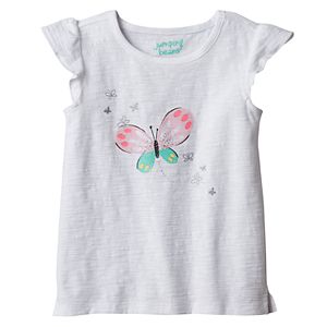 Toddler Girl Jumping Beans® Flutter Short Sleeve Glitter Graphic Tee