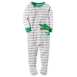 Baby Boy Carter's Striped Animal Footed Pajamas