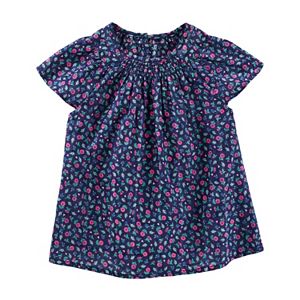 Toddler Girl OshKosh B'gosh® Smocked Floral Dobby Top