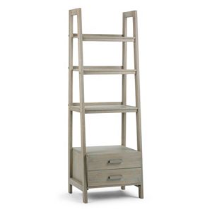 Simpli Home Sawhorse 2-Drawer Ladder Bookshelf!