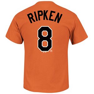 Men’s Majestic Baltimore Orioles Cal Ripken, Jr. Cooperstown Collection Player Name and Number Tee